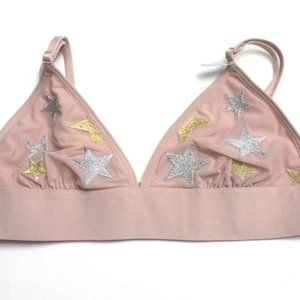 Victoria's Secret PINK Star Embroidered Triangle Plunge Unlined Bralette
